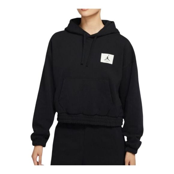 $70 Womens Size's Jordan Essentials Fleece Pullover Hoodie Black DD6998-010 New - Picture 1 of 11